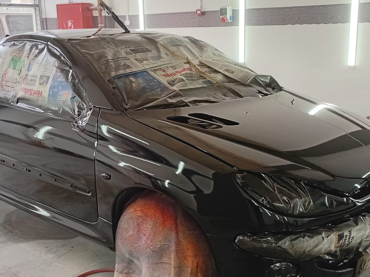 Peugeot 206 CC komple boya, parlak siyah - Talip Oto Kaporta Boya Sincan